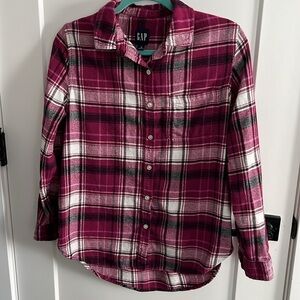 GAP Pink Boyfriend Flannel Size Medium